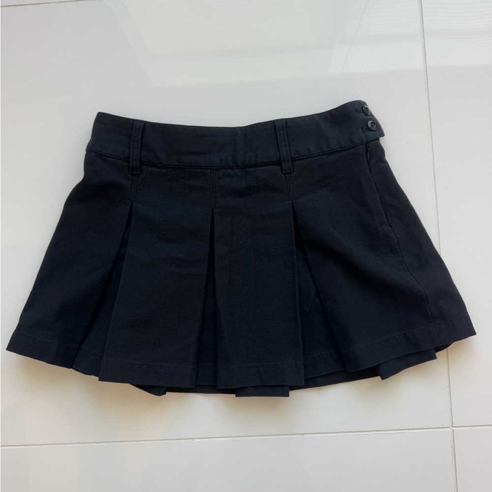 Aritzia Wilfred Free Black Cotton Pleated Mini Skirt
